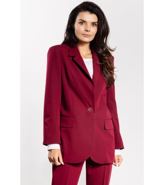 Класическо дамско сако в бордо Vika снимка