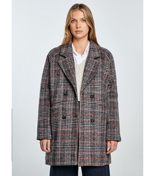 Дамско палто на каре ARIELA  снимка