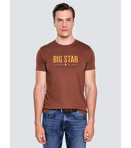 Кафява памучна мъжка тениска BRUNO снимка