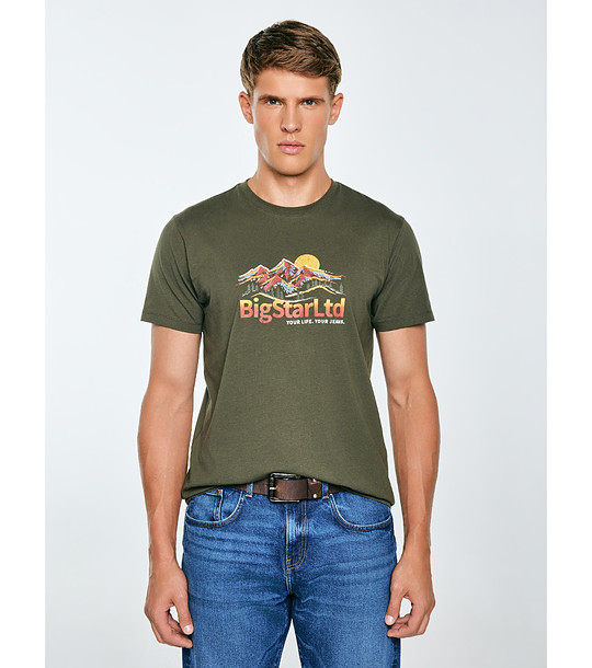 Зелена памучна мъжка тениска MIFER  снимка