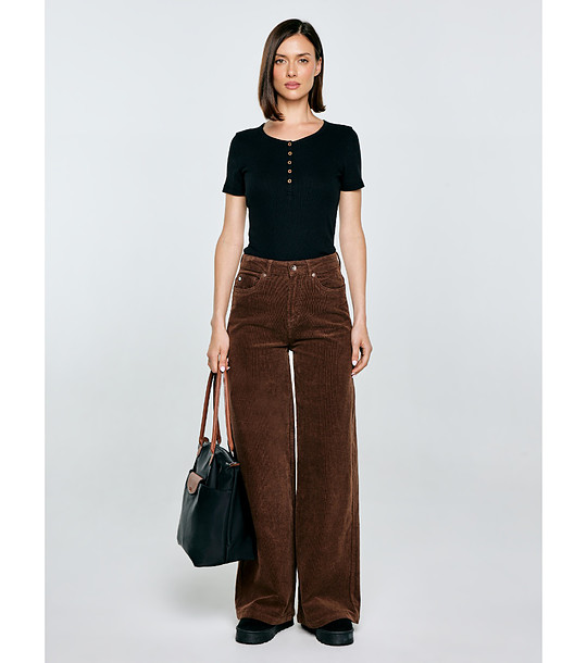 Черна дамска памучна блуза с копчета WERTA снимка