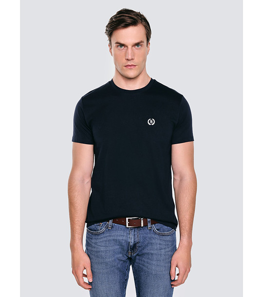 Тъмносиня мъжка памучна тениска KERAL  снимка