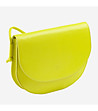 Дамска кожена чанта през рамо в цвят лайм Altea-3 снимка