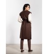 Кафяв дамски дълъг елек без ръкави Polya-2 снимка