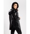 Дамско черно яке с гланцов ефект Vivian-2 снимка