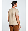 Бежова памучна мъжка тениска VINCER -1 снимка