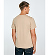 Бежова памучна мъжка тениска TELLER -1 снимка