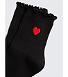 Черни дамски чорапи със сърце-2 снимка