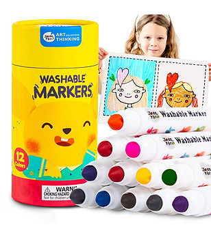 Миещи се маркери в кутия 12 бр. снимка