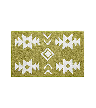 Зелена постелка за баня  с геометрични мотиви  BLOCK  45x70 см снимка