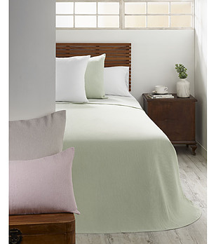 Бяло декоративно памучно покривало за легло TORMESт 60x200 см снимка