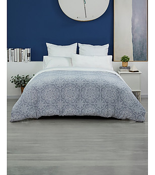 Спален памучен комплект от три части в синьо ENIA  240x220 см снимка