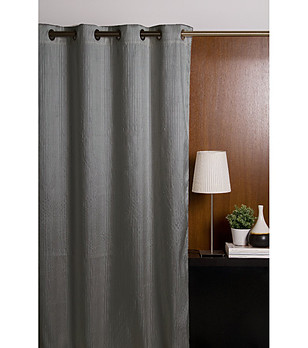 Сива завеса с халки VOLGA 140x265 см снимка