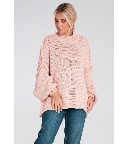 Дамски oversize пуловер в розов нюанс Ines снимка