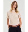 Бежова дамска блуза с камъчета-1 снимка