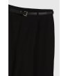 Дамски черен панталон с колан-4 снимка