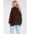 Дамски oversize пуловер в тъмнокафяво Ines-1 снимка