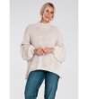 Дамски oversize пуловер в бежово Ines-4 снимка