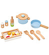 Комплект с дървени тенджери и аксесоари за готвене-0 снимка