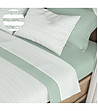 Спален комплект с райета  в бяло и зелено LINES 160x280 см-0 снимка