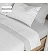 Спален комплект с райе в бяло и сиво LINES 240x280 см-0 снимка