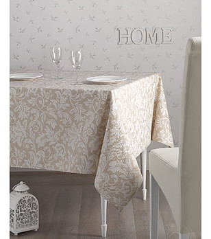 Бежова правоъгълна покривка с покритие против петна VERSALLES 150x300 см снимка