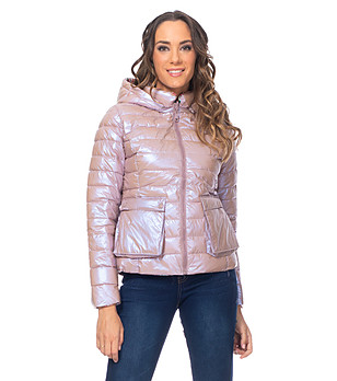 Късо двулицево дамско яке хамелеон снимка