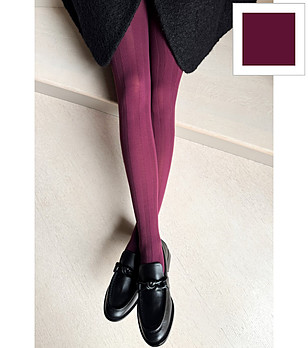 Дамски чорапогащник в цвят бордо на широки райета LINEA ARTE 40 DEN снимка