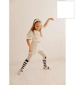 Бял детски чорапогащник 40 DEN CATHY снимка