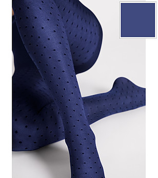 Тъмносин фигурален чорапогащник на точки 40 DEN DRY PASTEL снимка