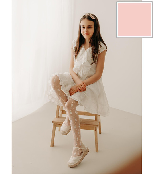 Розов детски чорапогащник на точки 15 DEN AURELIA снимка