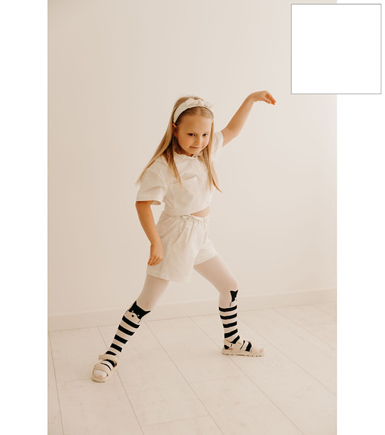 Бял детски чорапогащник 40 DEN CATHY снимка