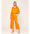 Дамски панталон в оранжево-3 снимка