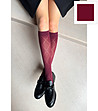 Дамски чорапи в бордо до коляното с ромбове CARO-0 снимка