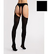 Черен чорапогащник имитация на жартиери 60 DEN DIAVOLA-0 снимка