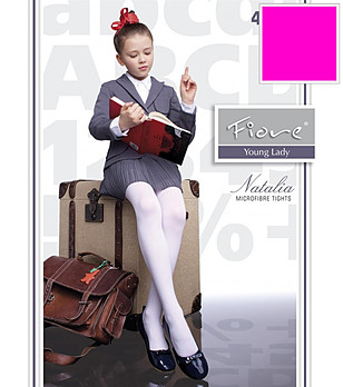 Розов микрофибърен чорапогащник 40 DEN NATALIA снимка