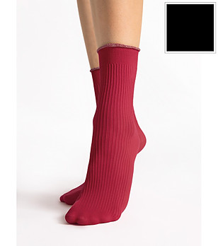 Черни чорапи 40 DEN SASSY с лурекс кант снимка