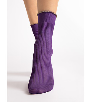 Лилави чорапи 40 DEN SASSY с лурекс лента снимка