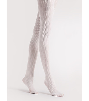 Бял фигурален чорапогащник 40 DEN STEREO снимка