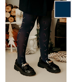 Тъмносин детски фигурален чорапогащник 40 DEN SWEETIE снимка