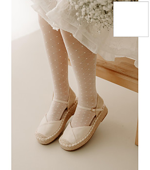 Бял детски фигурален чорапогащник 15 DEN SYLVIA снимка