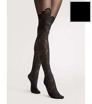 Черен фигурален чорапогащник 20 DEN TAYA снимка