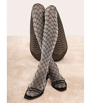 Сив фигурален чорапогащник 30 DEN THE FRENCH снимка