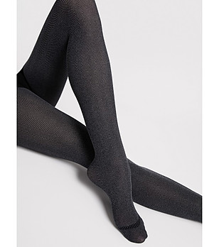 Фигурален чорапогащник в меланж 40 DEN VELDA снимка