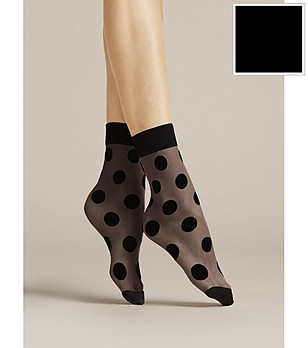 Черен фигурален чорап 20 DEN VIRGINIA снимка