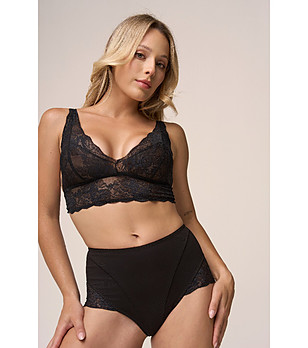 Черни стягащи памучни бикини с висока талия Roxy снимка