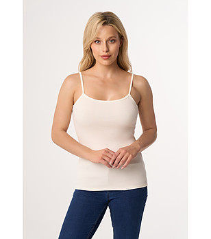 Топ в екрю с тънки презрамки Maxine снимка