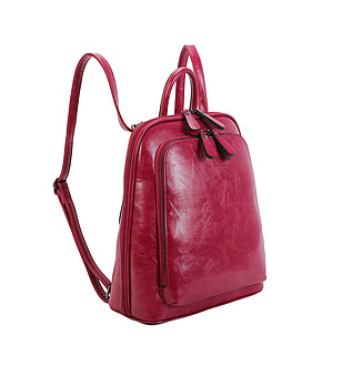 Червена раница с цип снимка