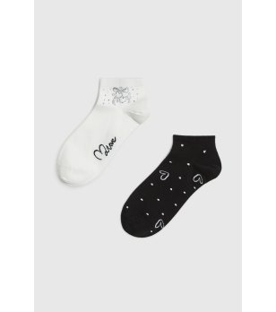 Комплект дамски къси чорапи с принт снимка