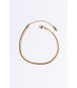 Дамска позлатена  гривна за глезен от стомана снимка